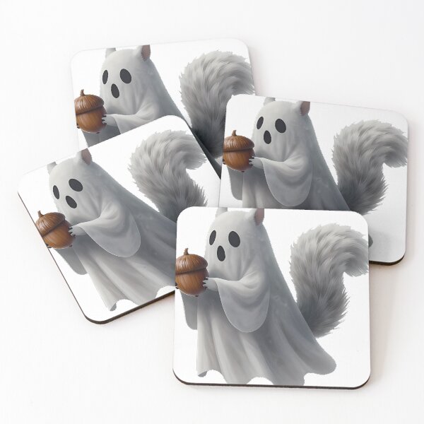 Item preview, Ghost Squirrel with Large Acorn designed and sold by IllumeInk.