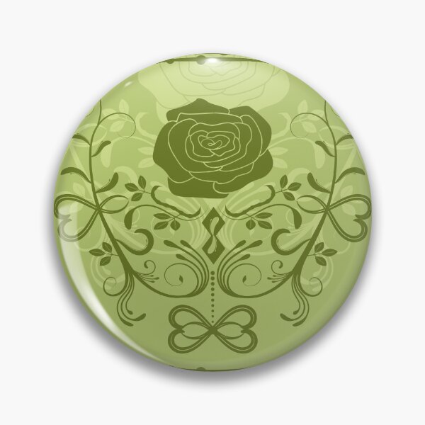 Item preview, Rose ornament, olive, green designed and sold by RedPoppyStudio.