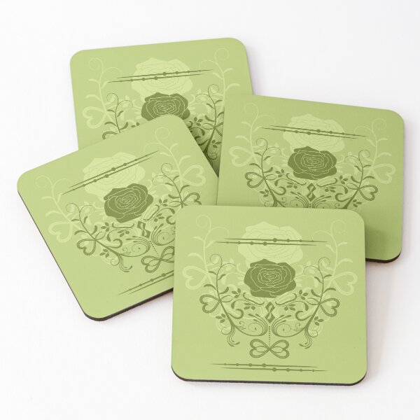 Item preview, Rose ornament, olive, green designed and sold by RedPoppyStudio.