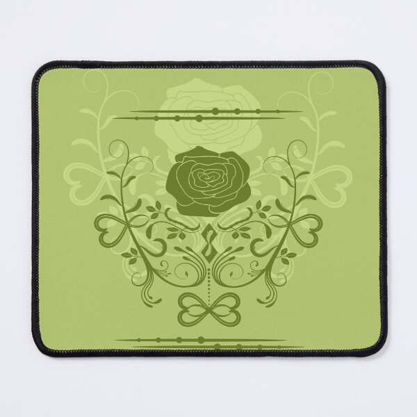 Item preview, Rose ornament, olive, green designed and sold by RedPoppyStudio.