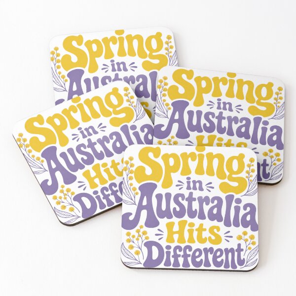 Item preview, Spring In Australia Hits Different Retro Wattle Jacaranda Spring Quote designed and sold by Yellowriversss.