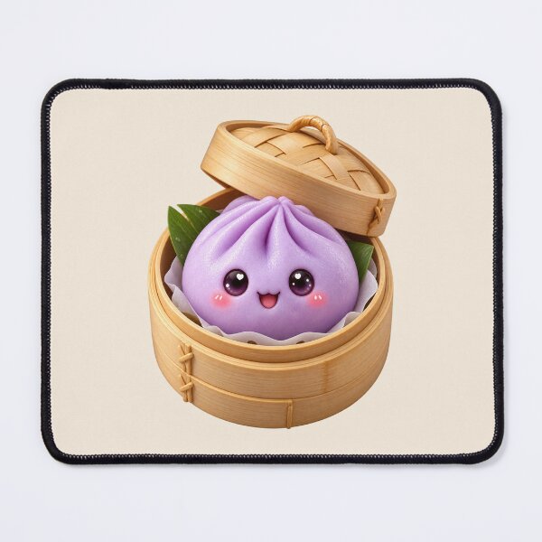 Item preview, Cute Purple Dumpling Bao Bun in Bamboo Steamer | Kawaii Asian Food designed and sold by Moons Studio.