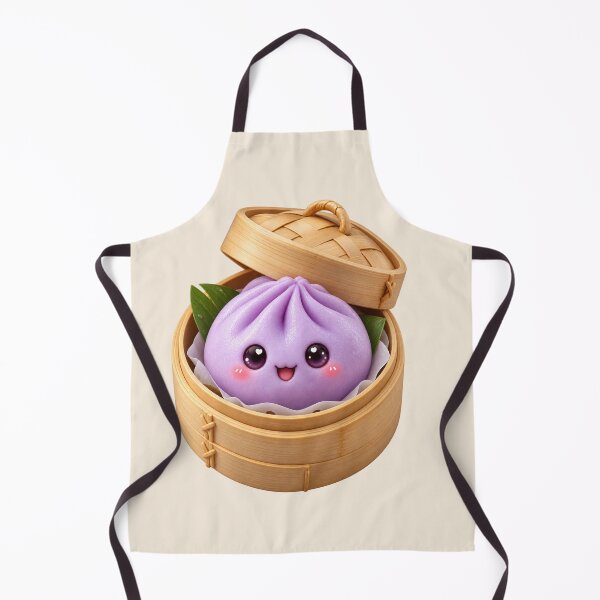 Item preview, Cute Purple Dumpling Bao Bun in Bamboo Steamer | Kawaii Asian Food designed and sold by Moons Studio.