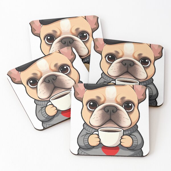 Item preview, French Bulldog in Grey Sweater with Beret designed and sold by pumsquare.