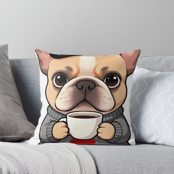 Item preview, French Bulldog in Grey Sweater with Beret designed and sold by pumsquare.