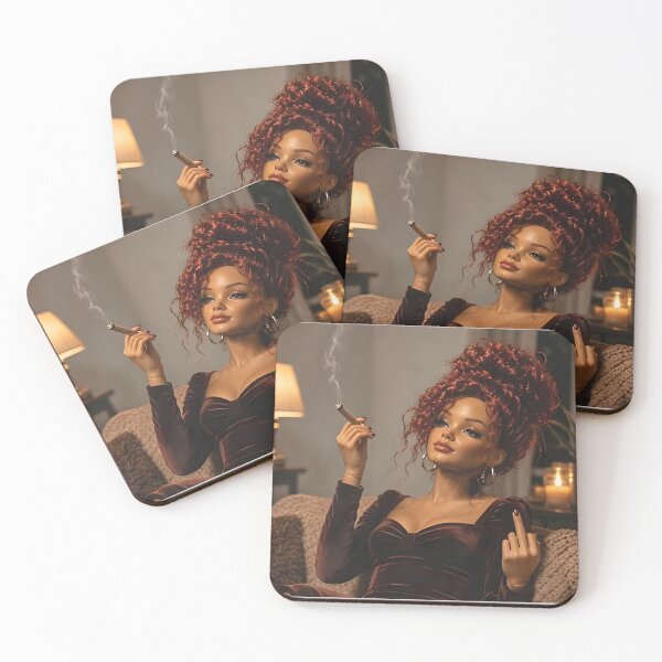 Item preview, Classy Smoking Redhead Doll Middle Finger Unbothered Meme designed and sold by Devilians92.