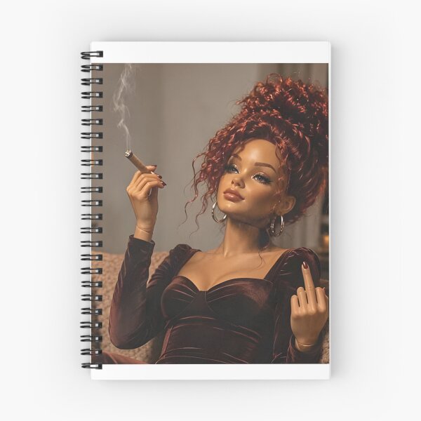 Item preview, Classy Smoking Redhead Doll Middle Finger Unbothered Meme designed and sold by Devilians92.