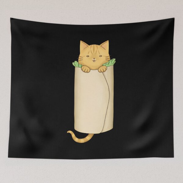 Item preview, Cute Cat Burrito Fun Foodie Animal Illustration designed and sold by GiaoCalonas.
