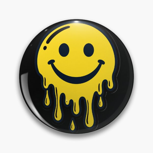 Item preview, Drippy Melting Smiley Face Sticker Design — Dark Edition designed and sold by TheOddPrints.