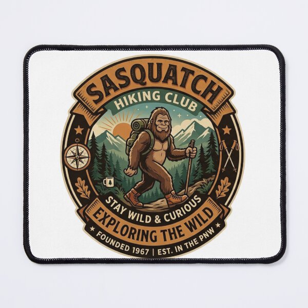 Item preview, Vintage Sasquatch Hiking ClubPNW Retro Bigfoot Badge designed and sold by Wear Sculpt.