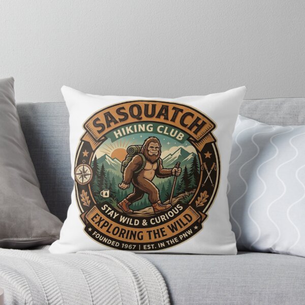 Item preview, Vintage Sasquatch Hiking ClubPNW Retro Bigfoot Badge designed and sold by Wear Sculpt.