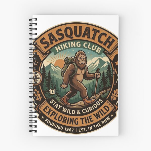 Item preview, Vintage Sasquatch Hiking ClubPNW Retro Bigfoot Badge designed and sold by Wear Sculpt.