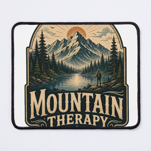 Item preview, Mountain Therapy Wilderness Hiking Vintage Nature Outdoor Design designed and sold by RobertArt08.