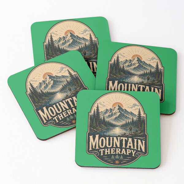 Item preview, Mountain Therapy Wilderness Hiking Vintage Nature Outdoor Design designed and sold by RobertArt08.