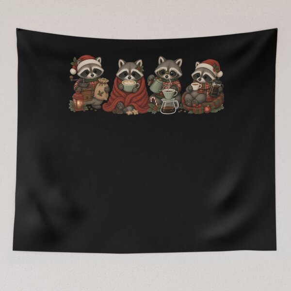 Item preview, Cozy Winter Christmas Raccoon Coffee Lover Barista Comfort Colors For Men designed and sold by AndyMcGuire.