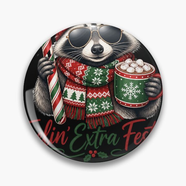 Item preview, Feelin Extra Festive Christmas Raccoon Candy Cane Cocoa Comfort Colors  For Men Women Music designed and sold by AndyMcGuire.