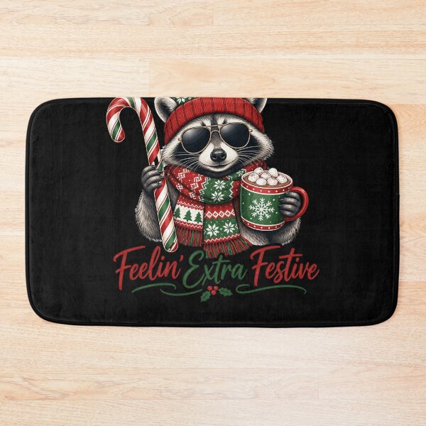 Item preview, Feelin Extra Festive Christmas Raccoon Candy Cane Cocoa Comfort Colors  For Men Women Music designed and sold by AndyMcGuire.