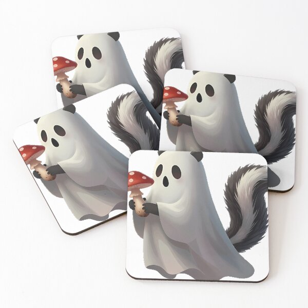 Item preview, Ghost Skunk with Toadstool designed and sold by IllumeInk.