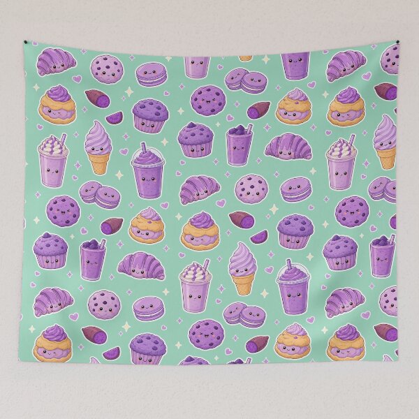 Item preview, Kawaii Ube Dessert Purple Yam Food - Filipino Food Illustration designed and sold by merchxwear.