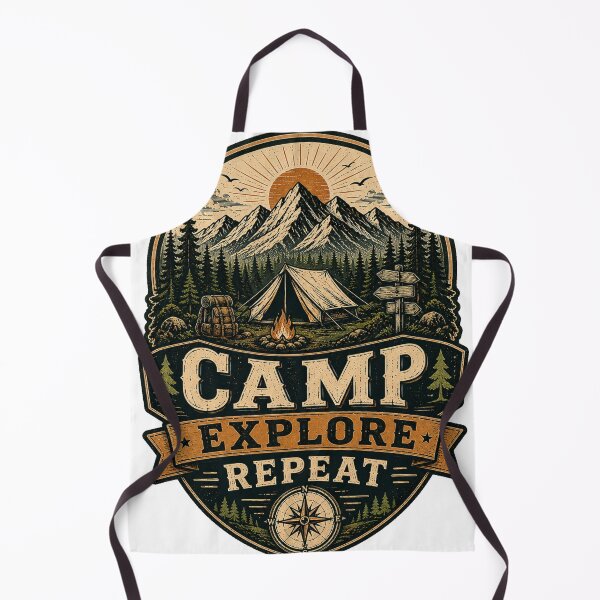 Item preview, Camp Explore Repeat Mountain Camping Vintage Outdoor Adventure Design designed and sold by RobertArt08.