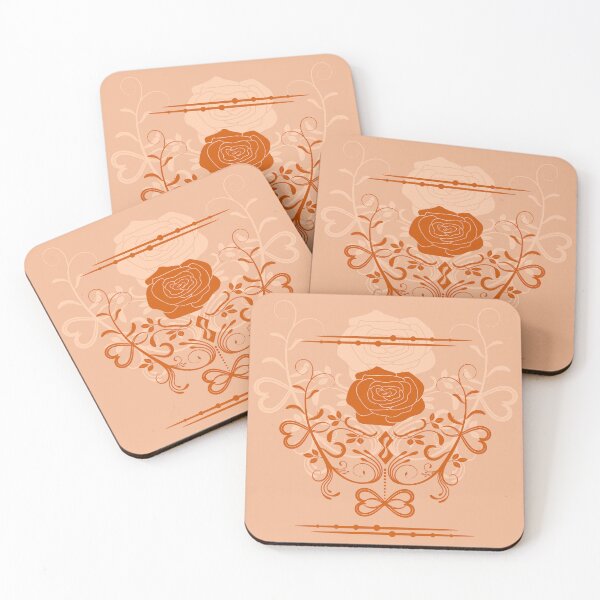 Item preview, Rose ornament, apricot, peach orange designed and sold by RedPoppyStudio.