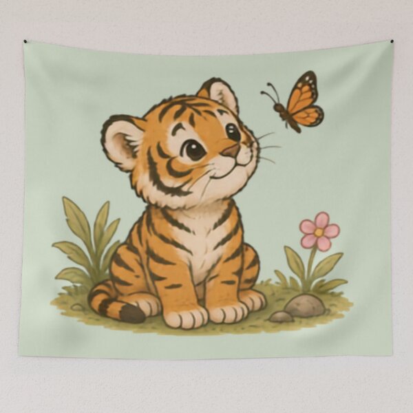 Item preview, Butterfly Friend Tiger Cub designed and sold by MellowMunchkins.