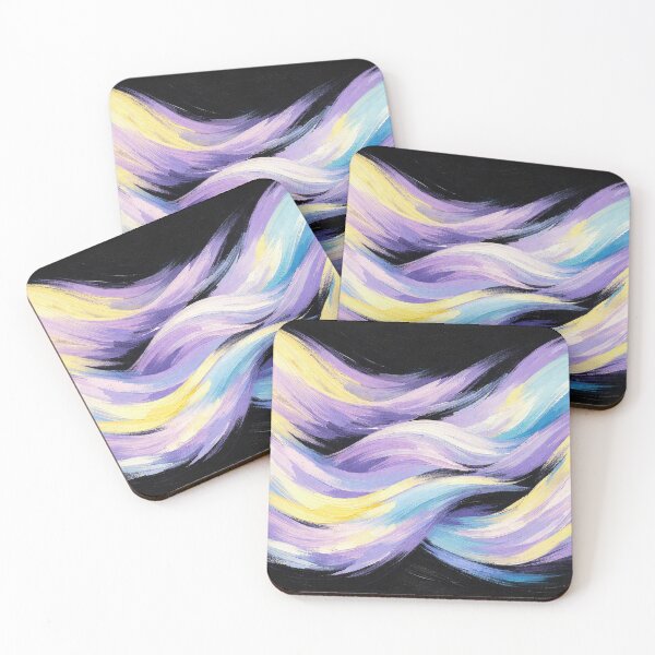 Item preview, Flowing pastel waves on black designed and sold by Sigtrix.