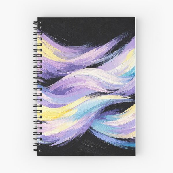 Item preview, Flowing pastel waves on black designed and sold by Sigtrix.