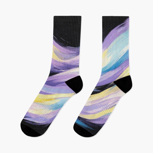 Item preview, Flowing pastel waves on black designed and sold by Sigtrix.