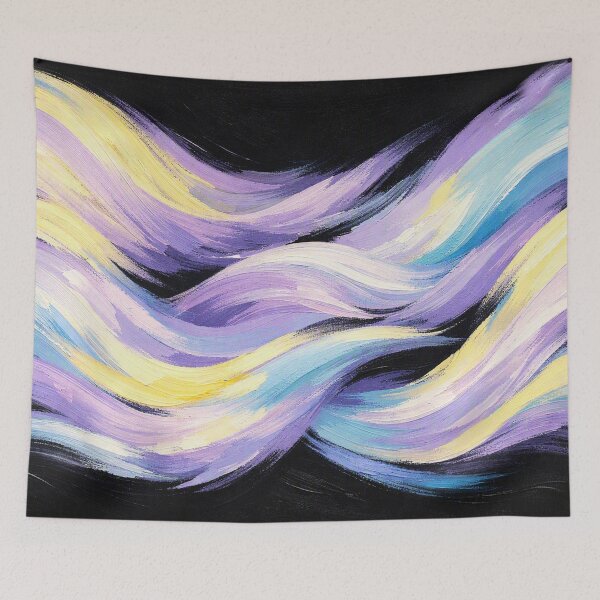 Item preview, Flowing pastel waves on black designed and sold by Sigtrix.