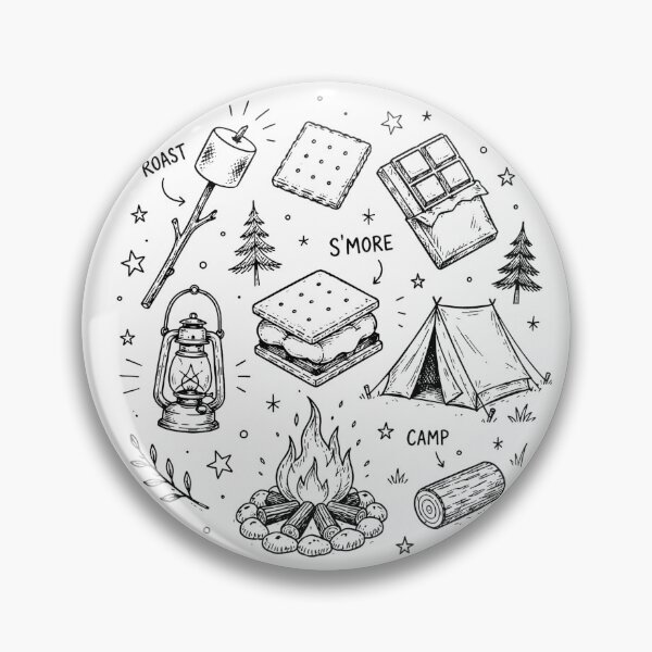 Item preview, Camping Essentials Doodle Icon Smores Back Print Camp Life Campfire designed and sold by ZIGLWORKS.
