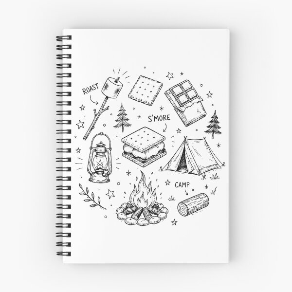 Item preview, Camping Essentials Doodle Icon Smores Back Print Camp Life Campfire designed and sold by ZIGLWORKS.