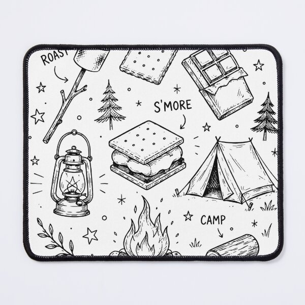 Item preview, Camping Essentials Doodle Icon Smores Back Print Camp Life Campfire designed and sold by ZIGLWORKS.