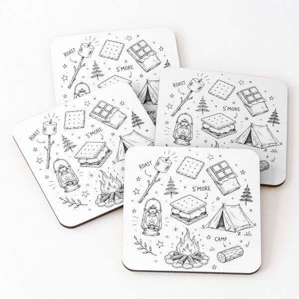 Item preview, Camping Essentials Doodle Icon Smores Back Print Camp Life Campfire designed and sold by ZIGLWORKS.