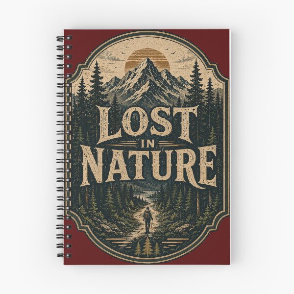 Item preview, Lost in Nature Mountain Forest Hiking Vintage Wilderness Design designed and sold by RobertArt08.