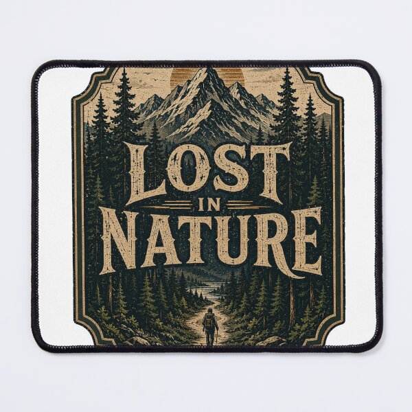 Item preview, Lost in Nature Mountain Forest Hiking Vintage Wilderness Design designed and sold by RobertArt08.