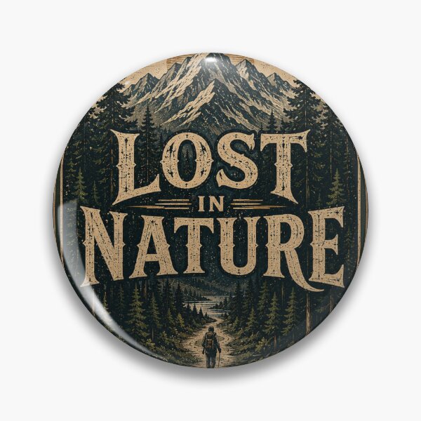 Item preview, Lost in Nature Mountain Forest Hiking Vintage Wilderness Design designed and sold by RobertArt08.