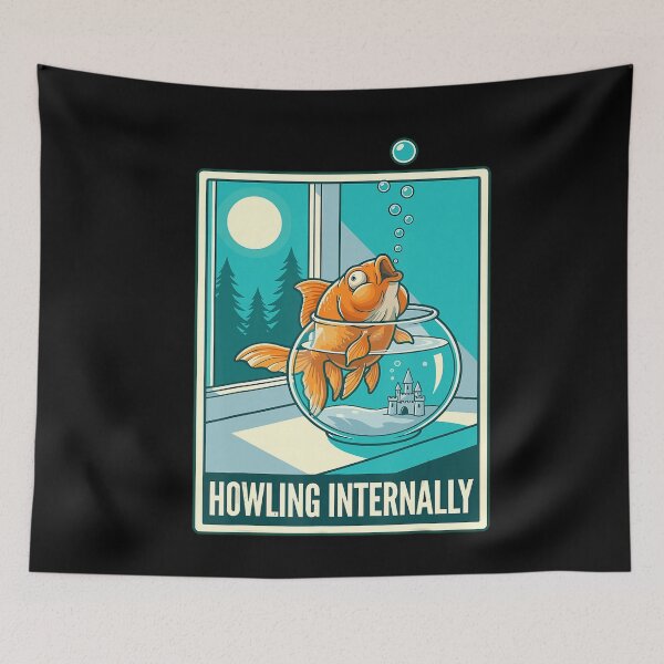 Item preview, Howling Internally Goldfish Funny Fish Bowl Meme designed and sold by VioletNance.