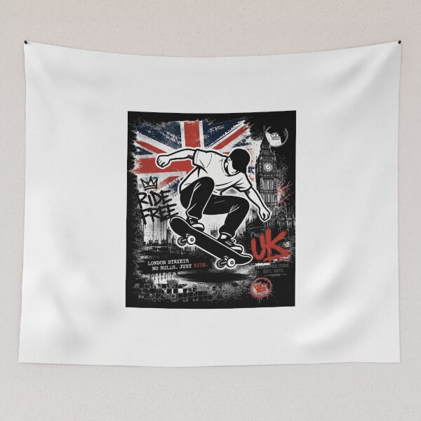 Item preview, London Street Skateboarder – Urban UK Graffiti Style designed and sold by NeonSketch Lab.