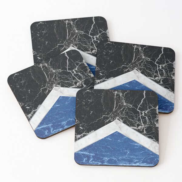 Item preview, Stone Arrow Pattern - Black, White & Blue Marble #227 designed and sold by Natural Collective.