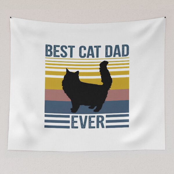 Item preview, Best Cat Dad Ever Retro Sunset Fluffy Cat designed and sold by GiaoCalonas.
