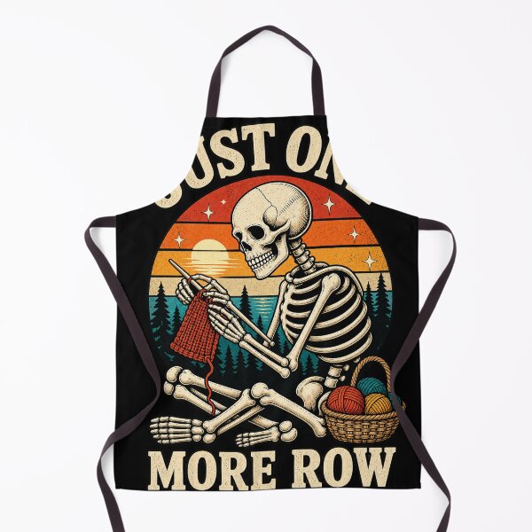 Item preview, Just One More Row Knitting Skeleton Sunset Halloween designed and sold by AddieBlu.
