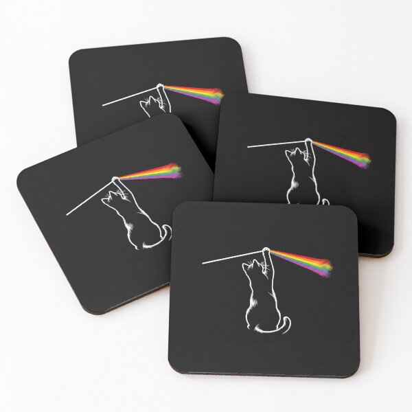 Item preview, Minimalist Cat Catching a Rainbow Beam designed and sold by Shopeon Designs.