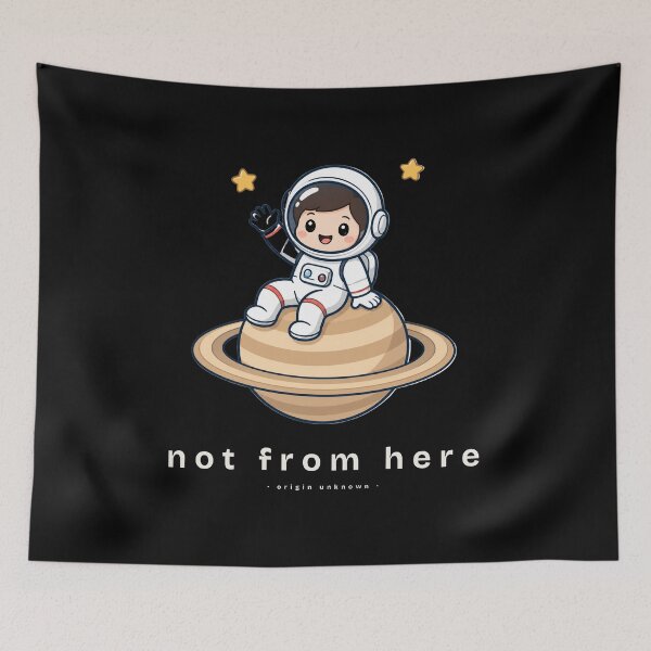 Item preview, Cute Astronaut Saturn Not From Here Shirt — Dark Edition designed and sold by TheOddPrints.