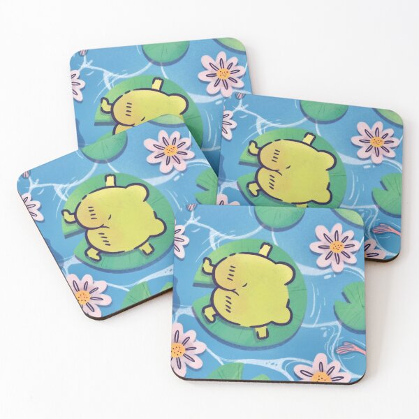 Item preview, Cute Frog Floating on Lily Pad - Aesthetic Cottagecore Pond Art Print designed and sold by Billy Morfo™.