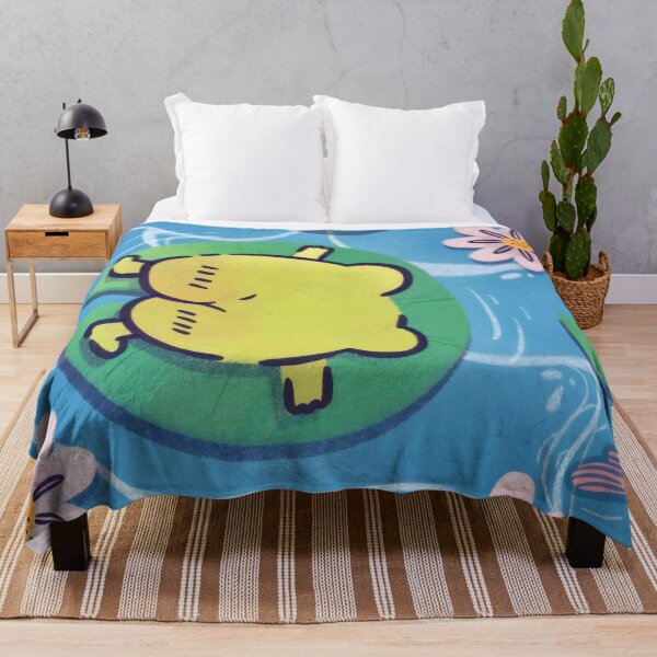Item preview, Cute Frog Floating on Lily Pad - Aesthetic Cottagecore Pond Art Print designed and sold by Billy Morfo™.