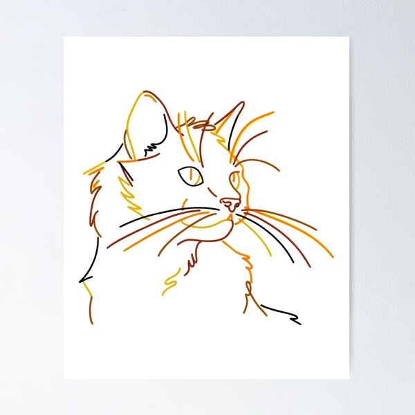 Item preview, Minimalist Cat Line Art Portrait designed and sold by GiaoCalonas.