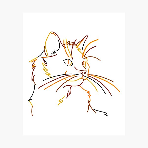 Item preview, Minimalist Cat Line Art Portrait designed and sold by GiaoCalonas.