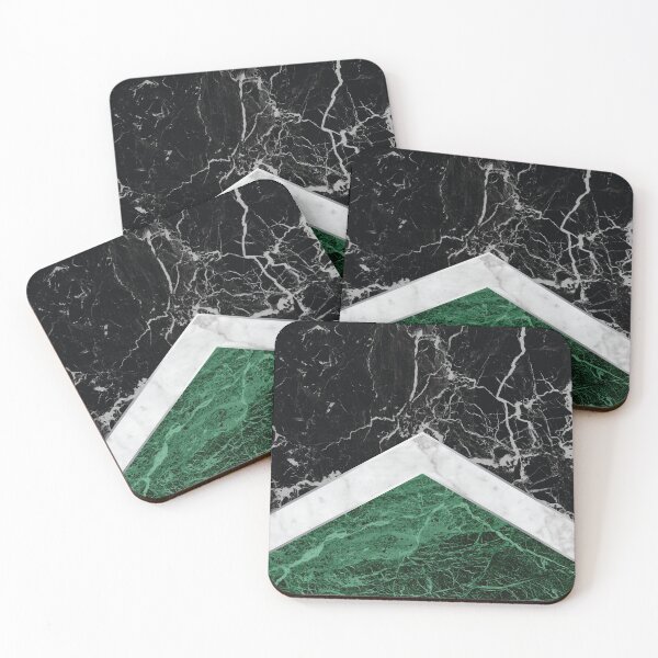 Item preview, Stone Arrow Pattern - Black, White & Green Marble #412 designed and sold by Natural Collective.