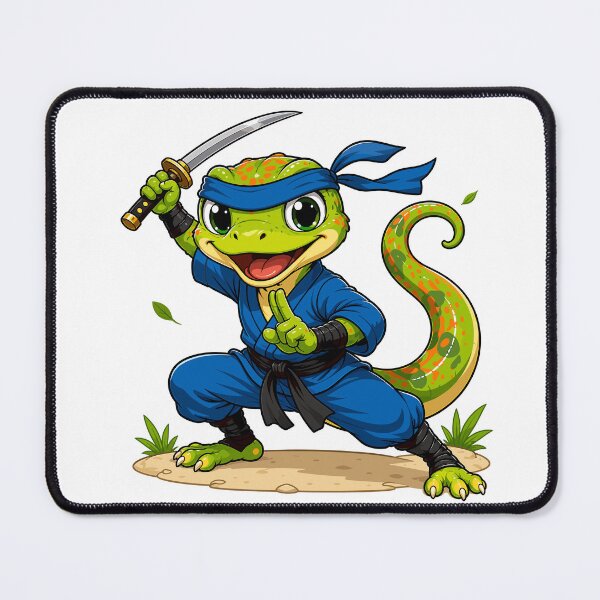 Item preview, Chibi Ninja Lizard Warrior Cartoon designed and sold by Krincydigitalart.